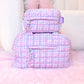 Quilted Scrunchies Gingham Bow Printed Medium Duffle Bag