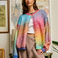Space-Dye Striped Button-Down Cardigan: RAINBOW