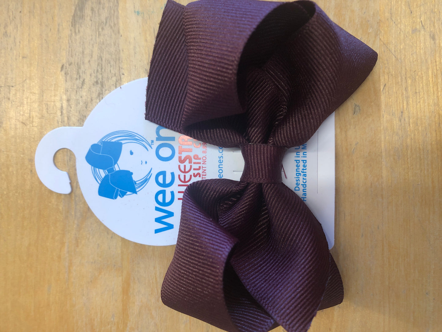 Small Classic Grosgrain Hair Bow- Cranberry - Wee Ones
