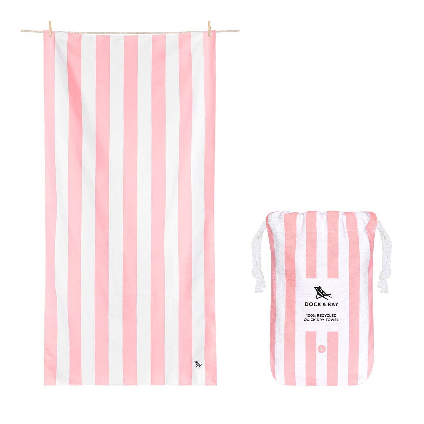 Dock & Bay Quick Dry Towels - Cabana - Malibu Pink: Extra Large (78x35") - Dock & Bay USA