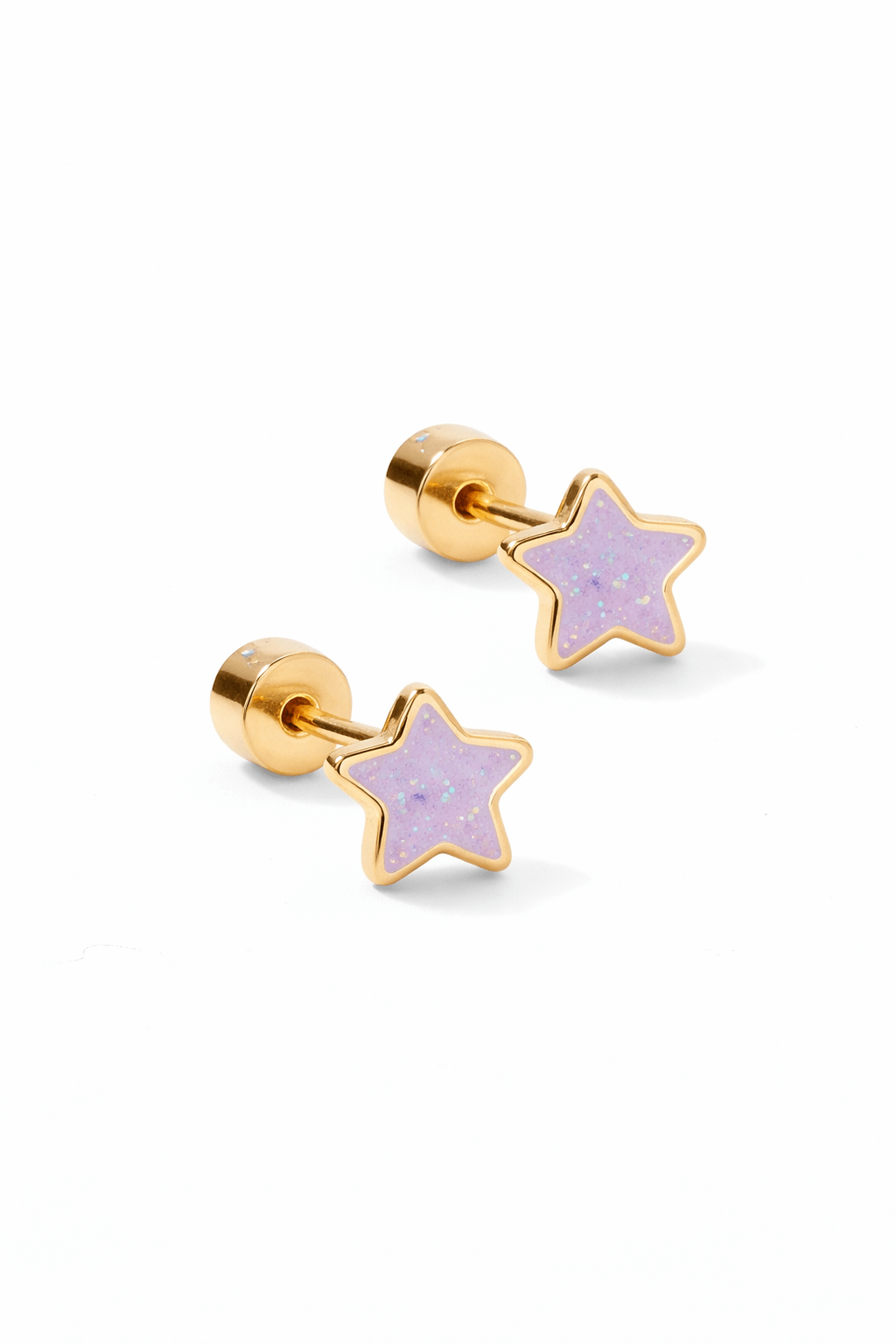 Screwback Stud Earrings - Nora Star Purple