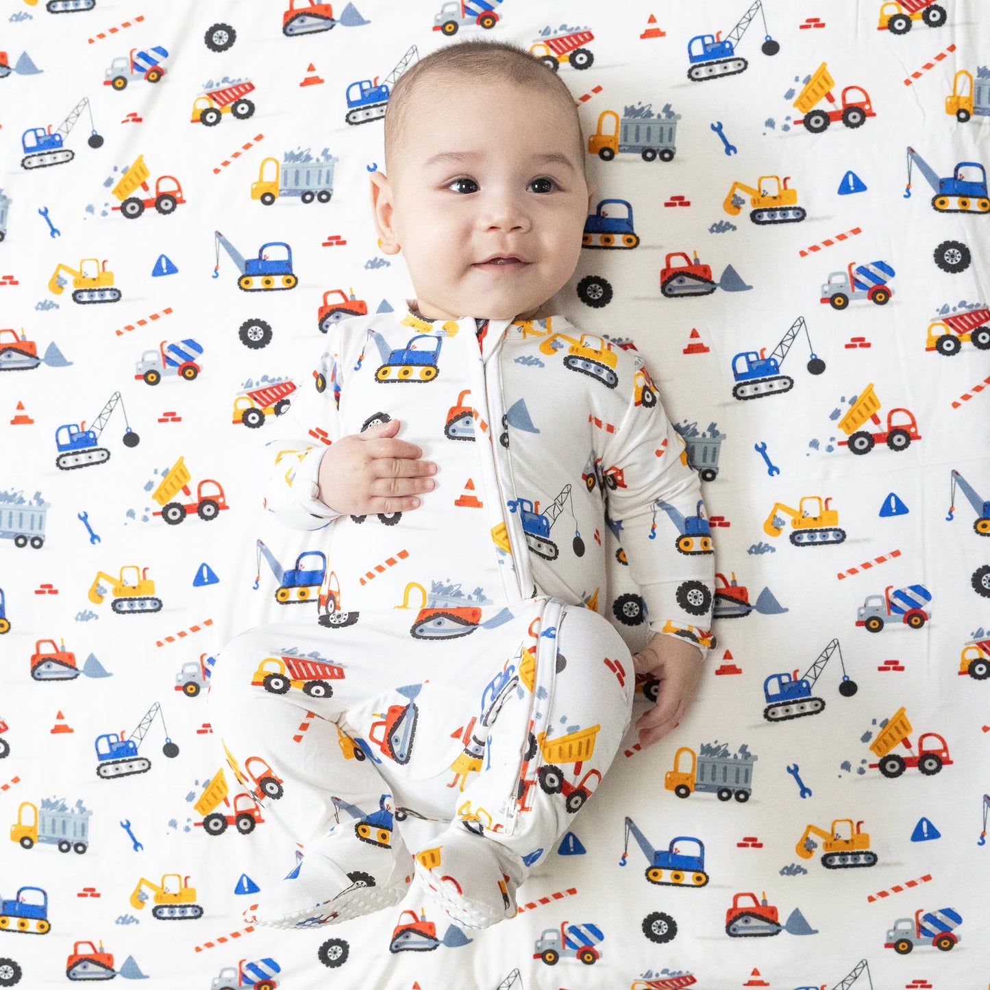 Crayon Construction  2 Way Zipper Footie