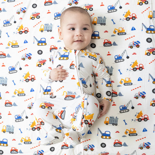 Crayon Construction  2 Way Zipper Footie