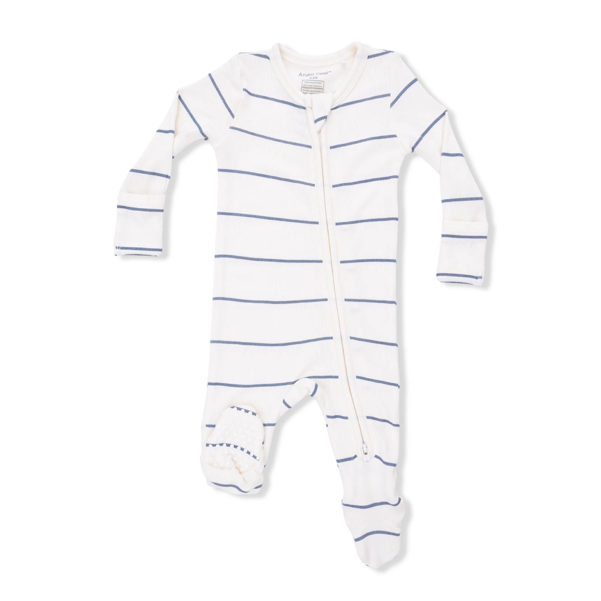 2 Way Zipper Footie Vintage Stripe - Baby Sweet Pea's Boutique