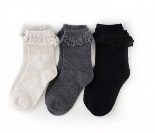 Midnight Lace Midi Sock 3-pack - Little Stocking Company