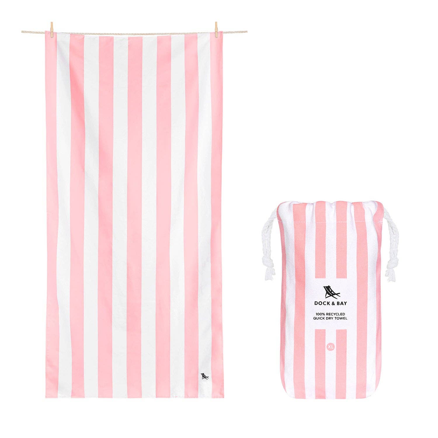 Dock & Bay Quick Dry Towels - Cabana - Malibu Pink: Extra Large (78x35") - Dock & Bay USA