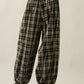 Bailey Plaid High-Waist Wide-Leg Pocket Balloon Pants
