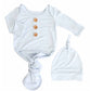 Baby Blue Newborn Baby Knot Gown & Hat Set