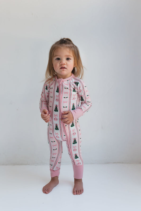 Pinkmas Zipper Romper - In My Jammers