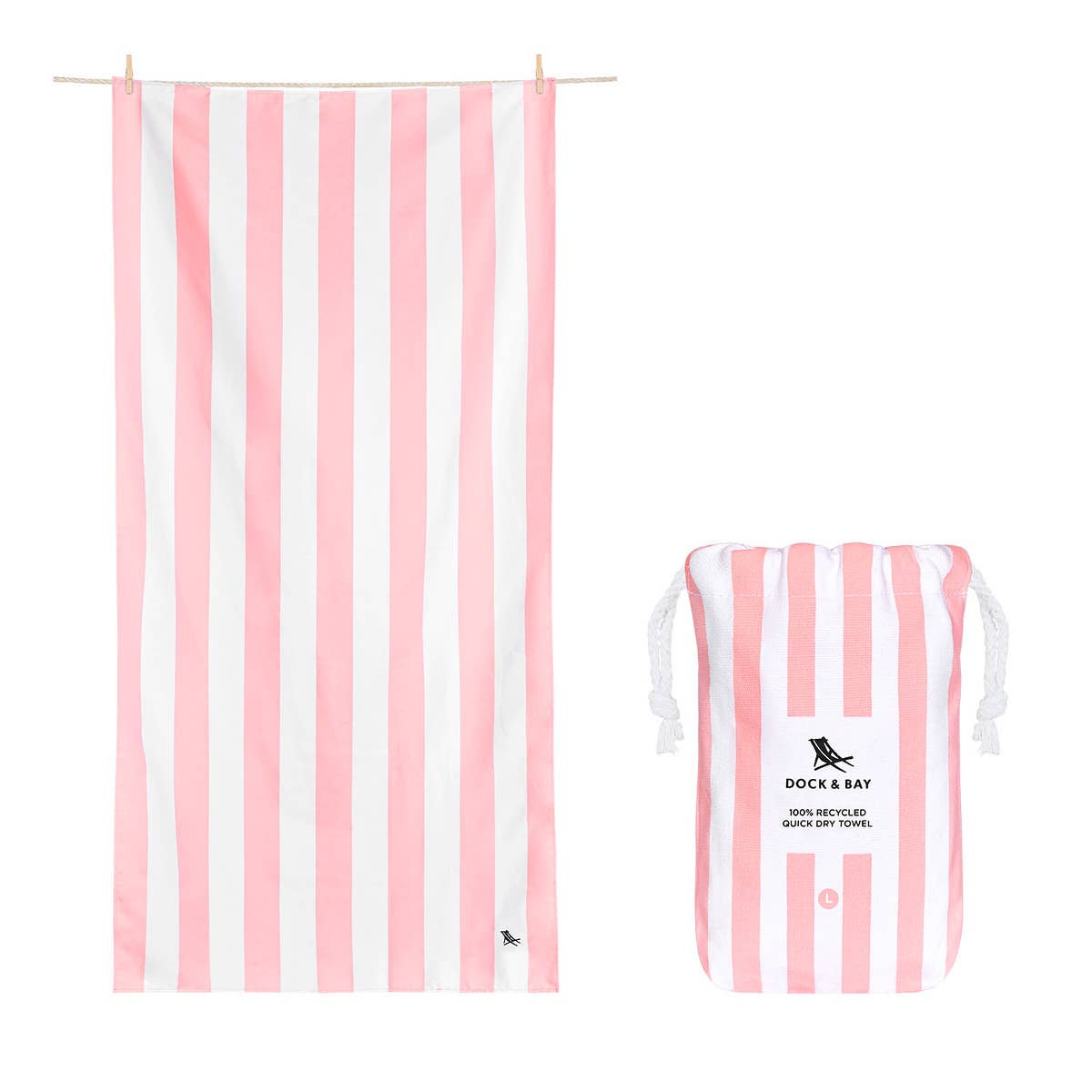 Dock & Bay Quick Dry Towels - Cabana - Malibu Pink: Extra Large (78x35") - Dock & Bay USA