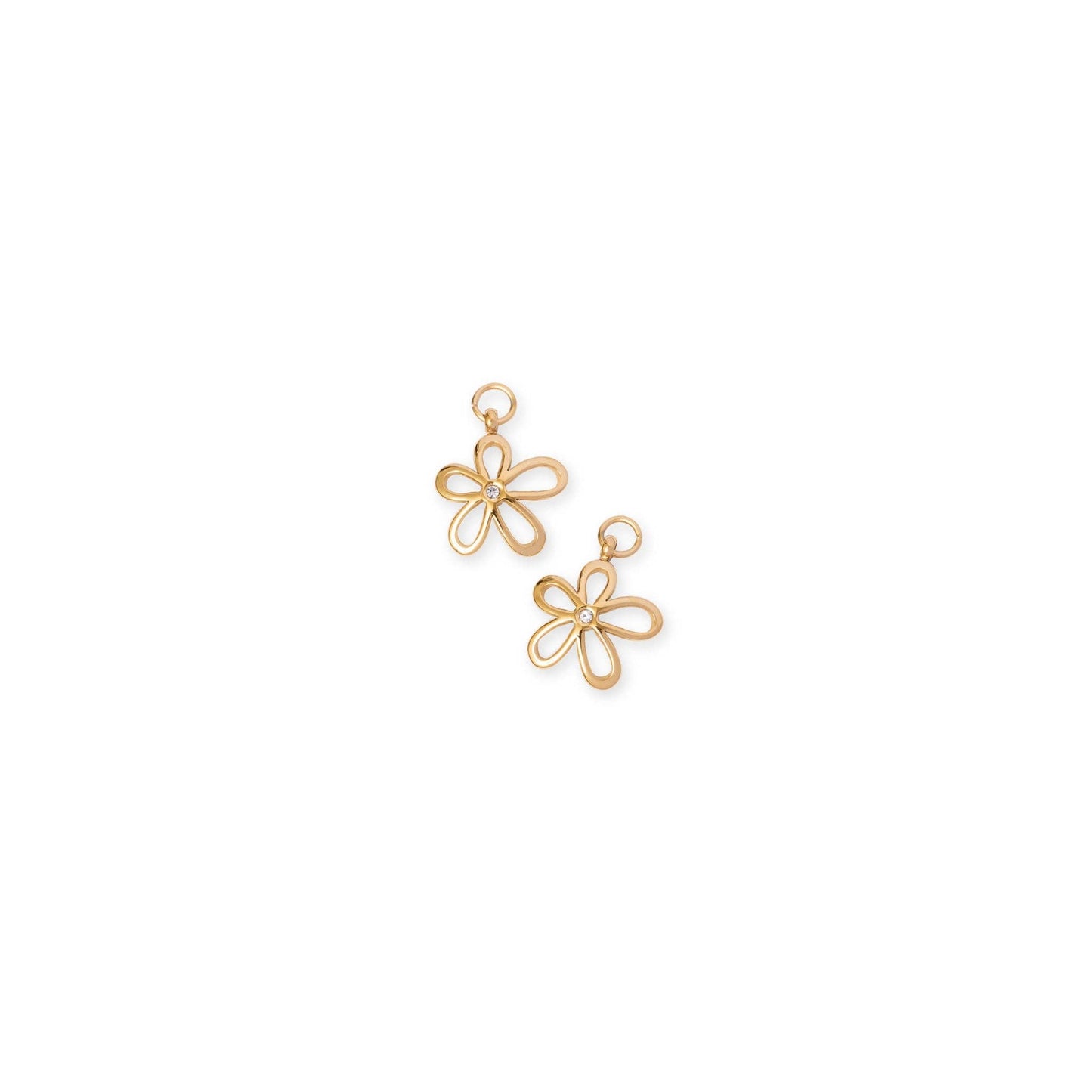 Diamond Flower Charm: Pair