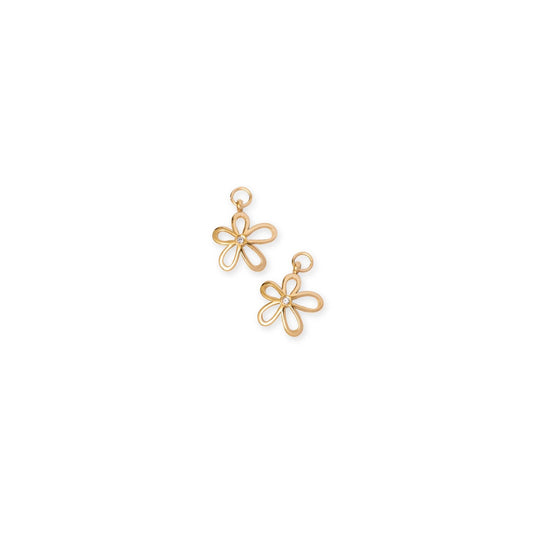 Diamond Flower Charm: Pair