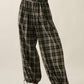 Bailey Plaid High-Waist Wide-Leg Pocket Balloon Pants