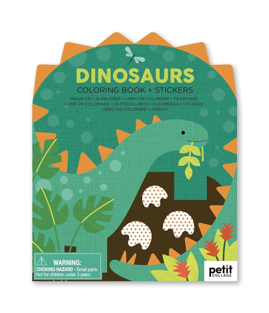 Coloring Book With Stickers: Dinosaurs