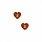 Screwback Stud Earrings - Football Heart