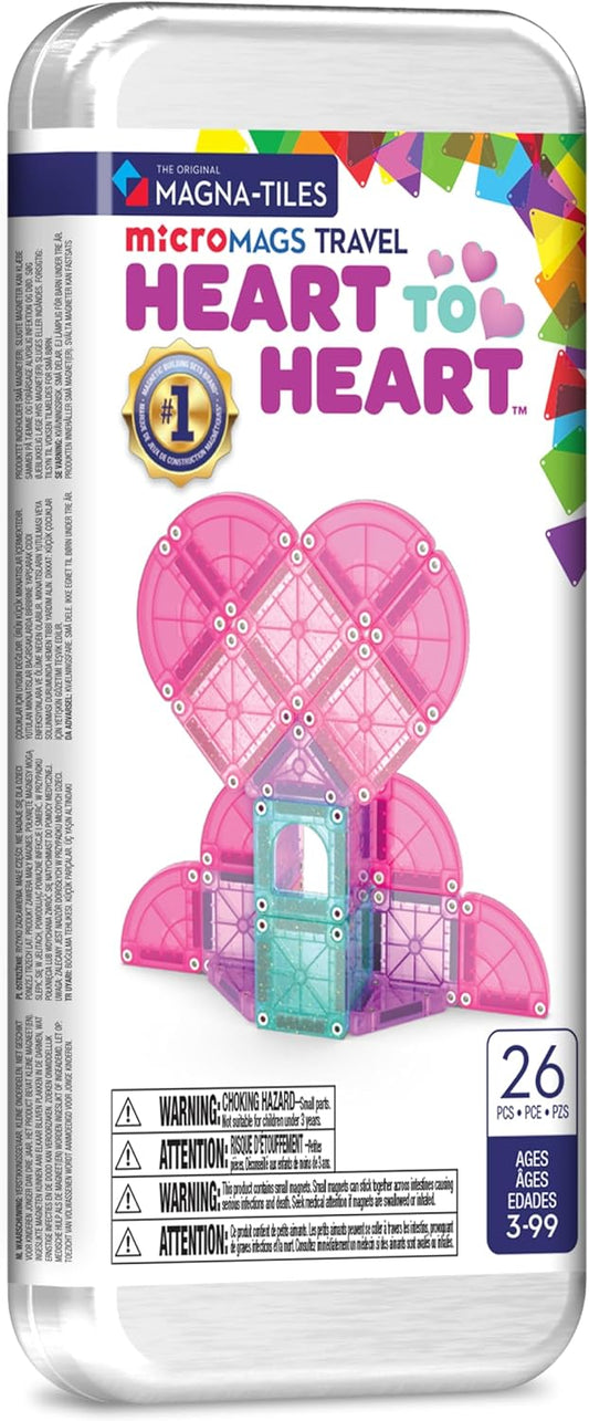 Magna-Tiles microMAGS 26-Piece Heart to Heart Travel Set - magnatiles