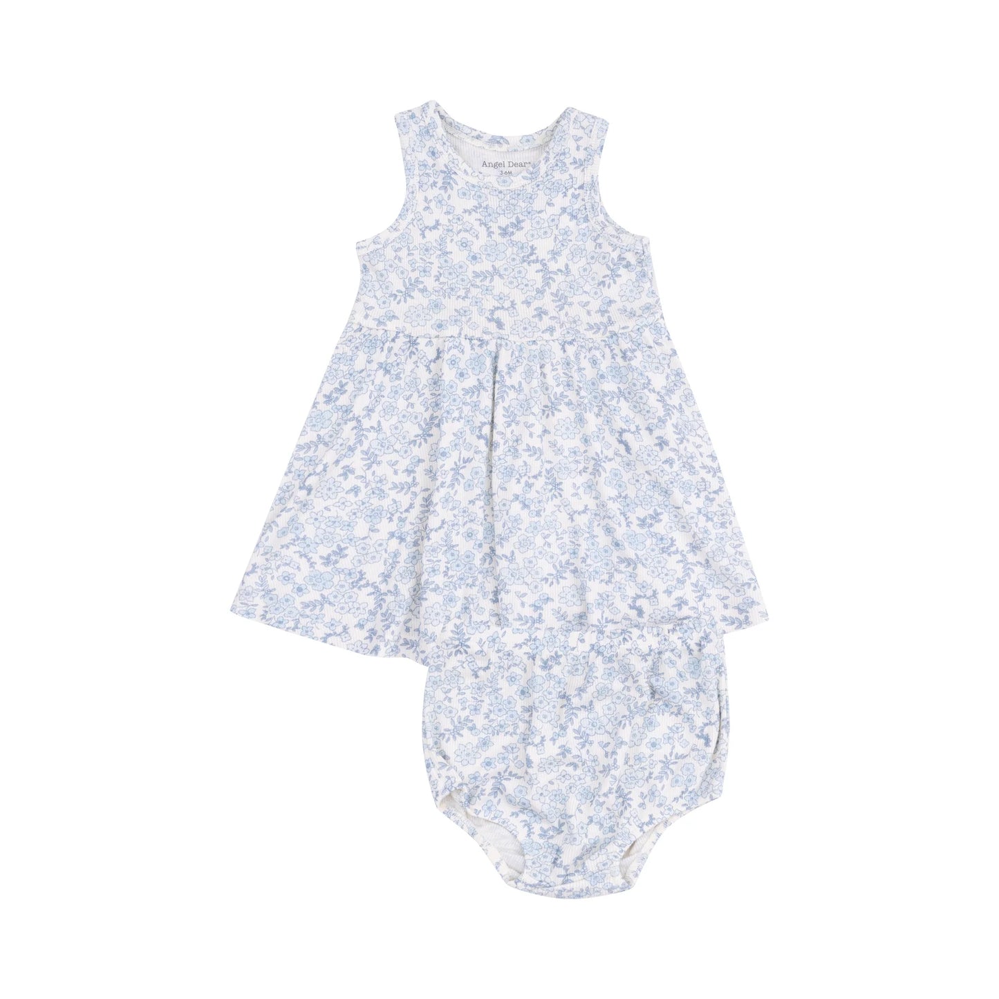 Tank Dress and Bloomer - Blue Calico Floral - Angel Dear