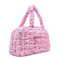Quilted Scrunchies Floral Printed Medium Duffle Bag: Pink Floral Print Scrunch
