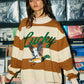 ** Preorder**Lucky Mallard Duck Mock-Neck Sweatshirt Camel