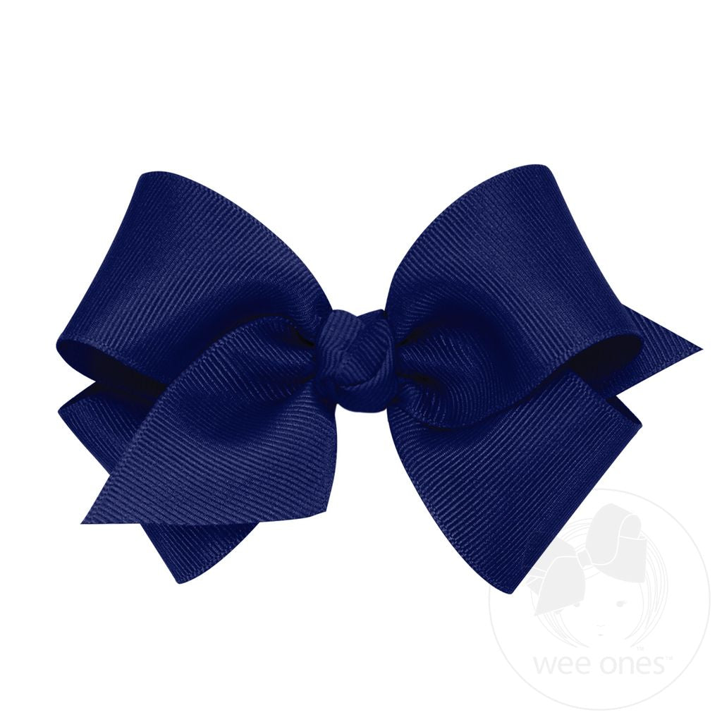 Small Classic Grosgrain Hair Bow Royal - Wee Ones