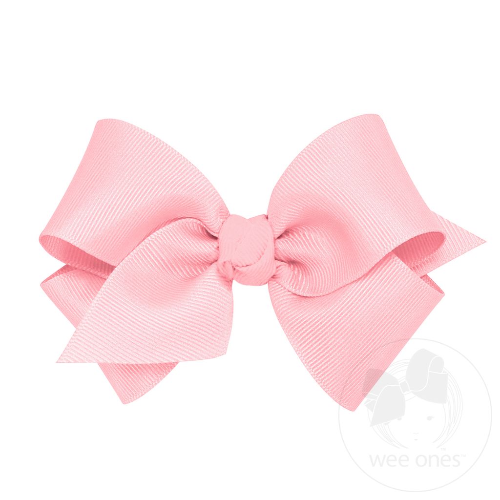 Small Classic Grosgrain Hair Bow Light Pink