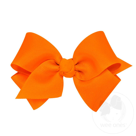 Small Classic Grosgrain Hair Bow Orange