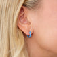 Enamel Diamond Hoop: Pink / Pair