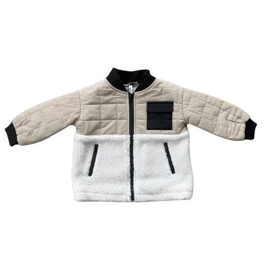 Quilted Sherpa Jacket - Cream - BabySproutsCo