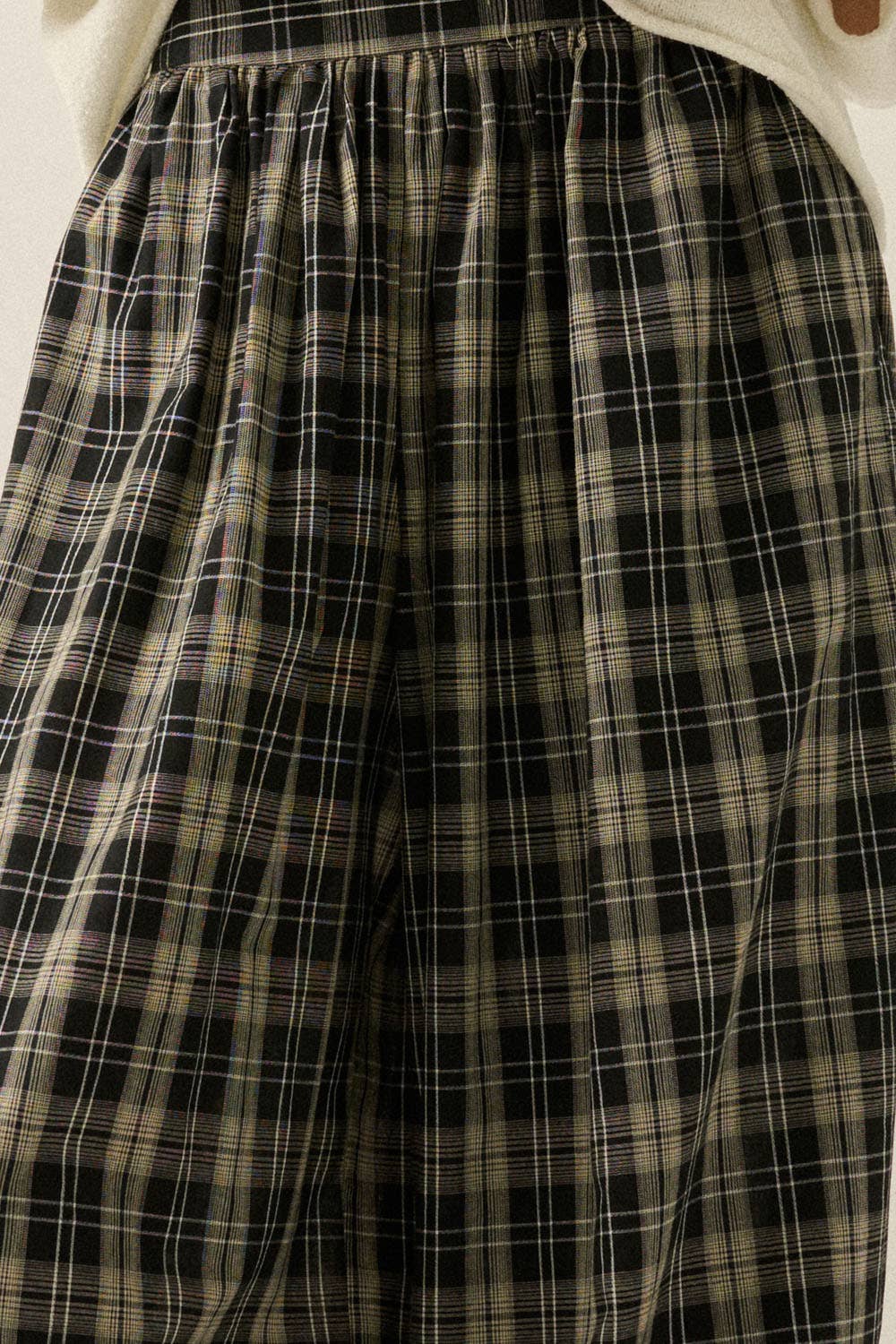 Bailey Plaid High-Waist Wide-Leg Pocket Balloon Pants