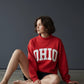 'OHIO' Embroidered Mock Neck Sweatshirt