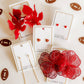 Screwback Stud Earrings - Football Heart
