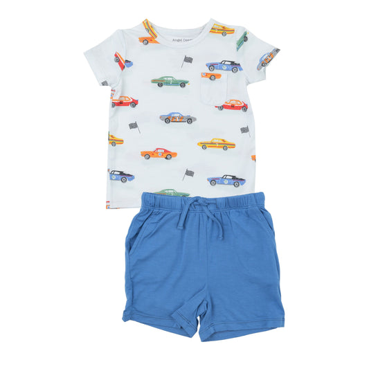 Crew Neck Tee and Short Set baby- Muscle Cars