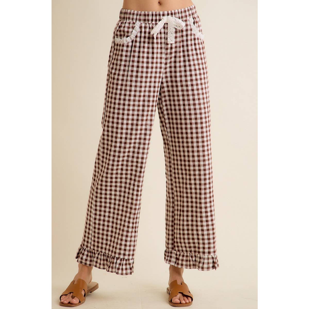 Gingham Ruffle Pants