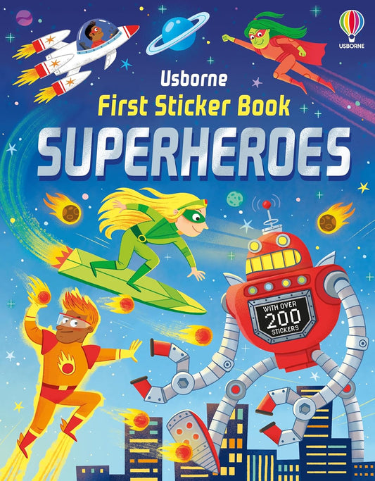 First Sticker Book Superheroes Paperback – Sticker Book