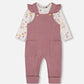 Onesie And Pointelle Overall Set Woodrose