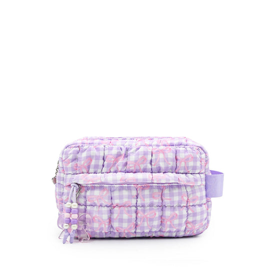 Quilted Scrunchies Gingham Bow Printed Pouch