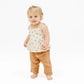 Peplum Tank with Smocked Back and Smocked Waist Pants with Ladder Trim - Bitty Blooms - Angel Dear