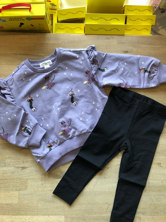 Witches Glow-in-the-Dark Print on Twilight Sweatshirt and Pants Set - Miles The Label