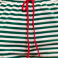 Contrast Drawstring Wide Leg Striped Lounge Pants: GREEN/IVORY