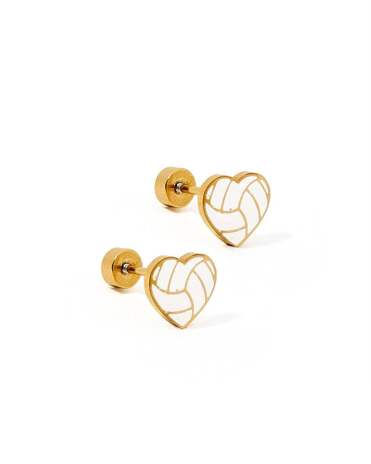 Screwback Stud Earrings - Volleyball - LINNY CO