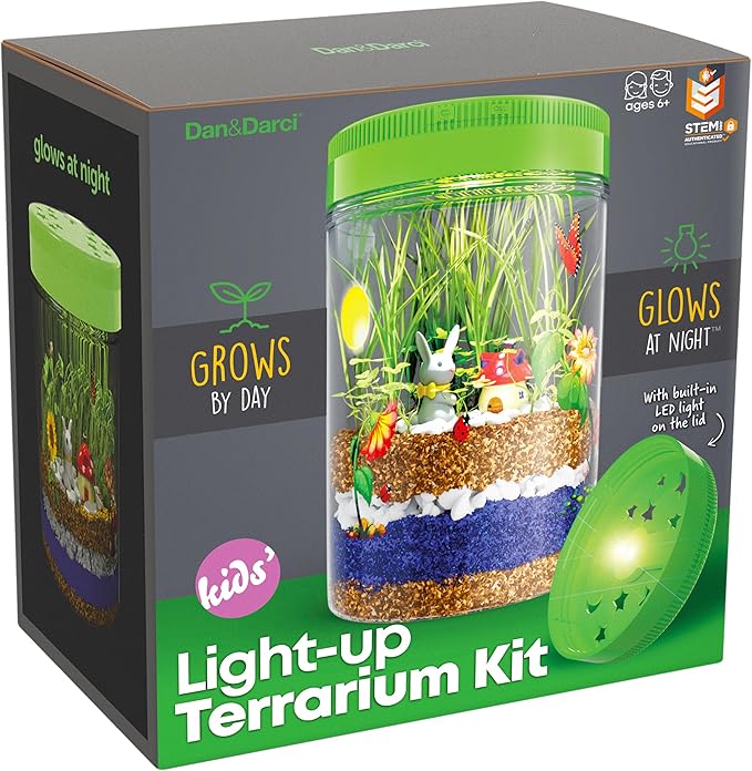Dan&Darci Light-Up Terrarium Kit - STEM Science Kit - DIY Toy for Boys & Girls - Dan&Darci