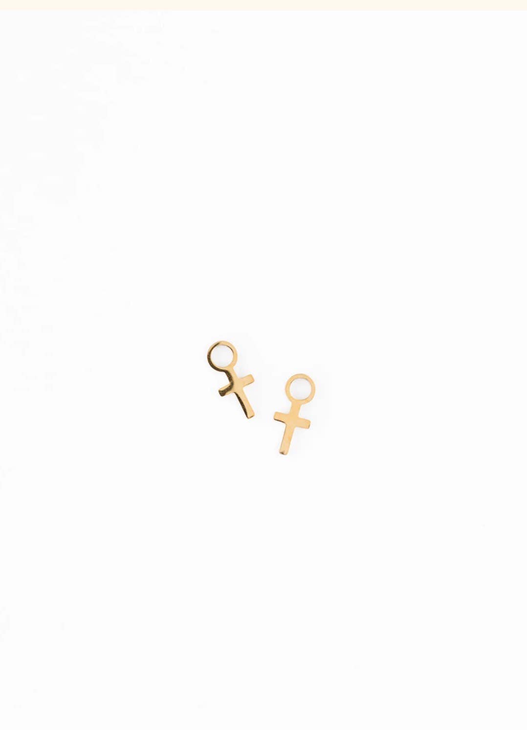 Cross Charm Hypoallergenic - Girl Gift : Gold