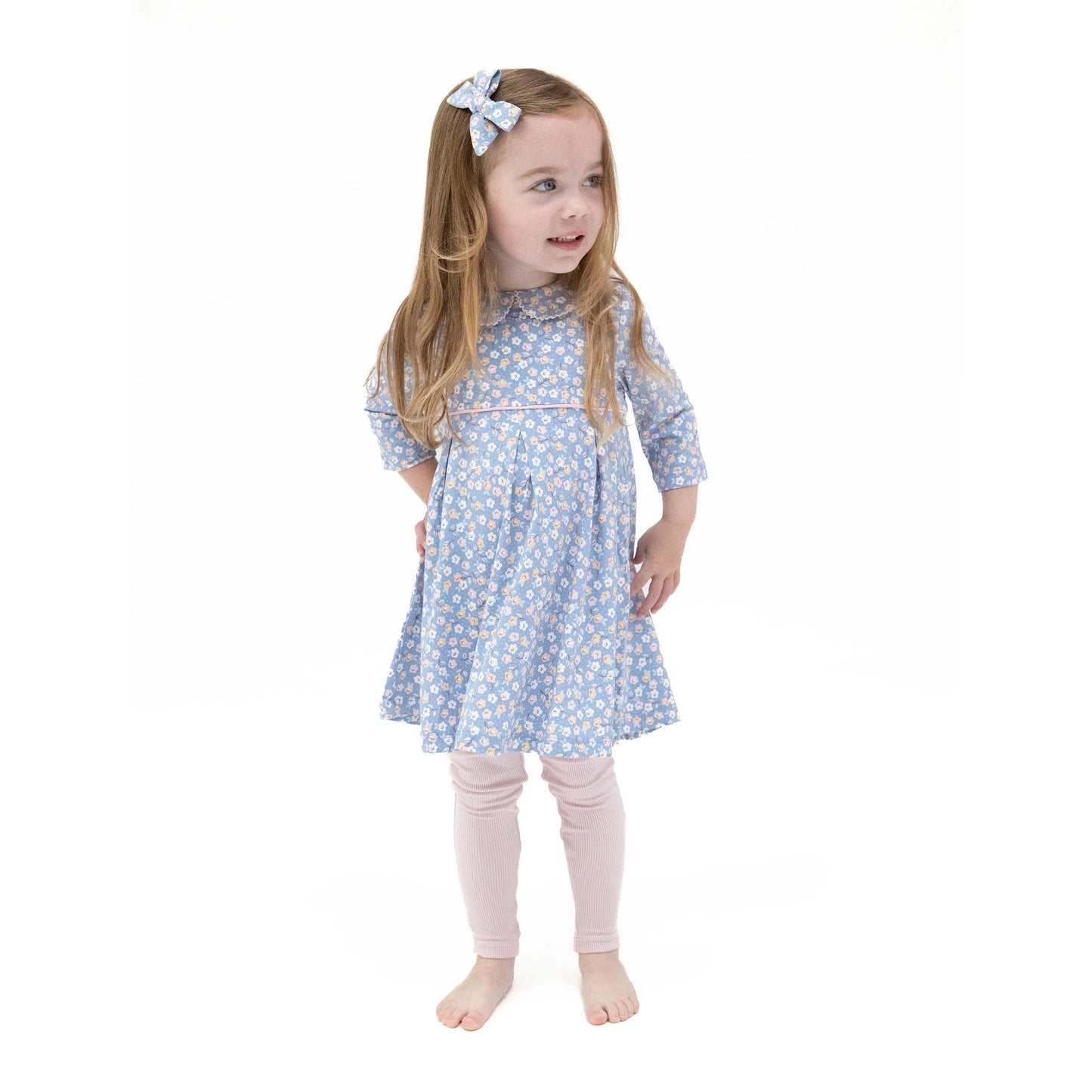Country Calico  Box Pleat Dress & Leggings