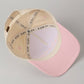 MOTHER Upside Down Lettering Embroidery Cap: LT PINK