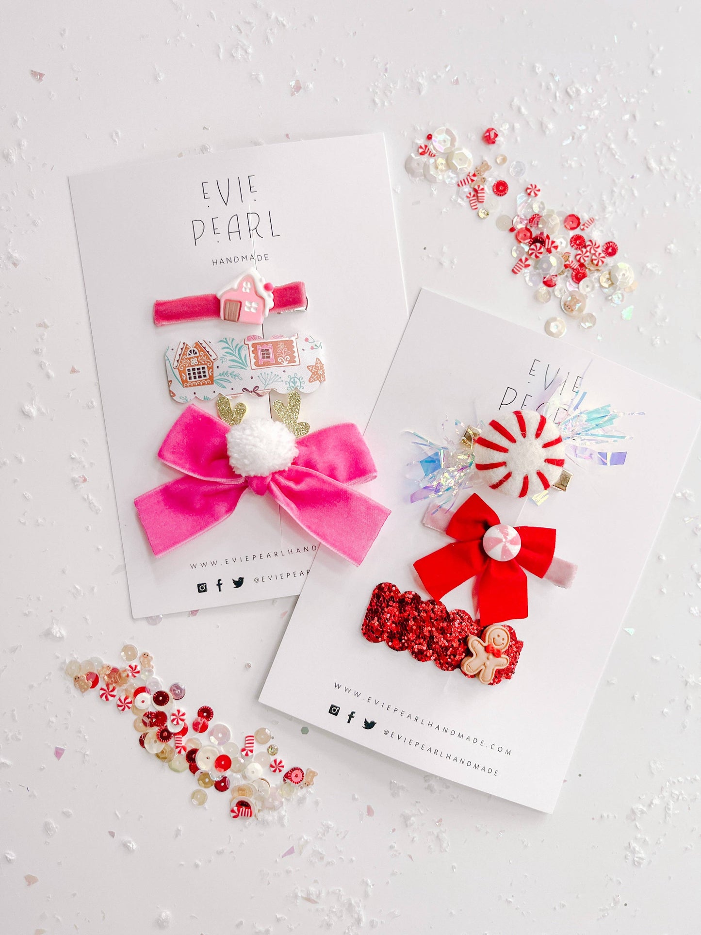 Pink Whimsical Gingerbread Reindeer Clip Set