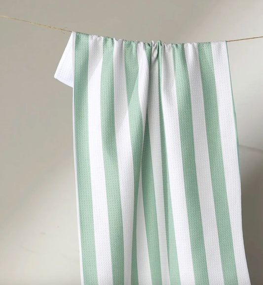 Mistletoe Striped Tea Towel