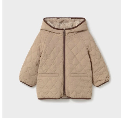 Baby Reversible Sherpa Puffer Jacket- Tan - Mayoral