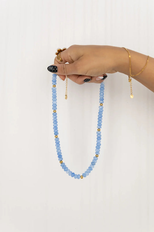 Whimsy Beaded Necklace - Blue - BELJOY