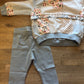Floral Patchwork Crewneck and Pant Set- Light Blue