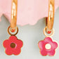 Hot Pink Flower Earring Charms